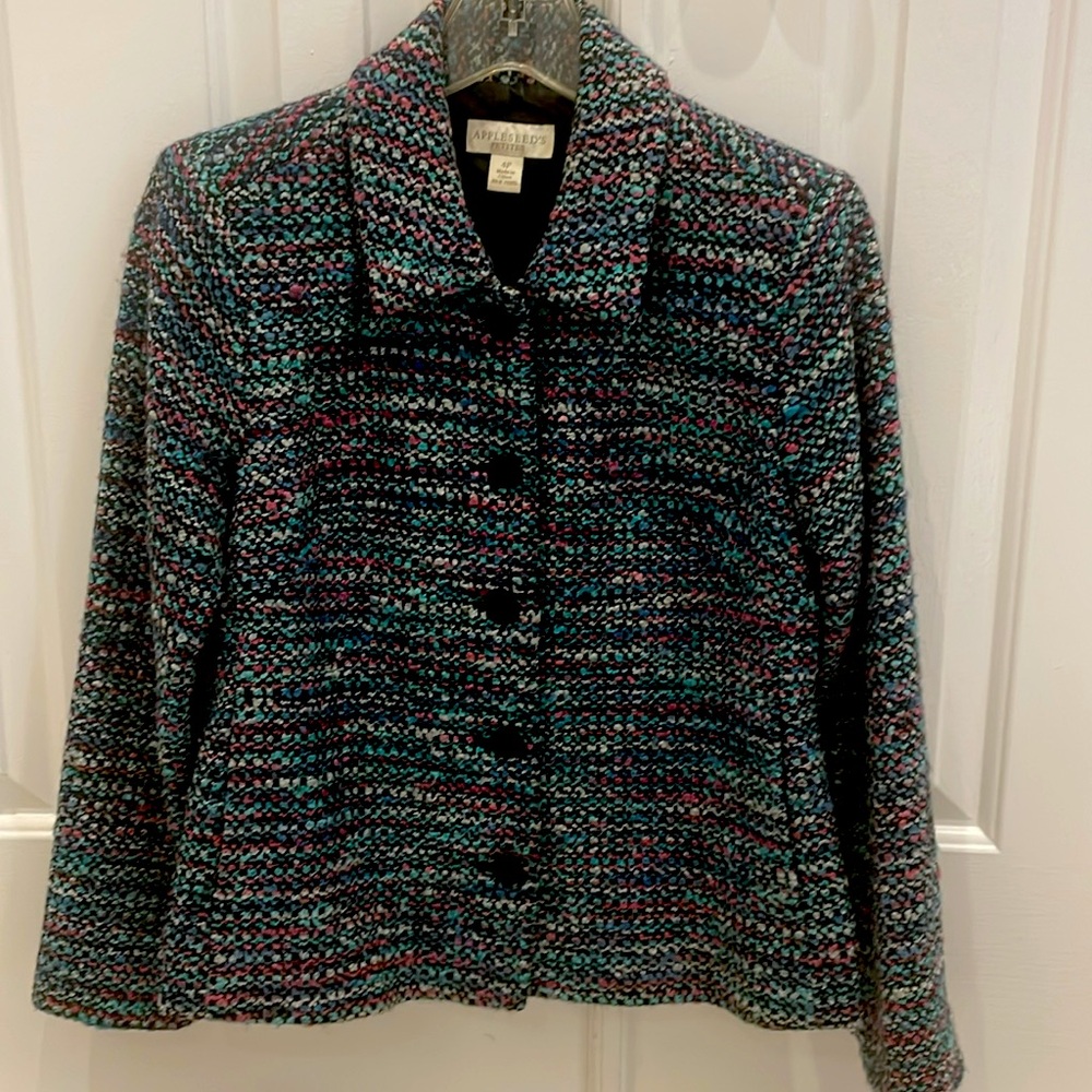 Appleseeds Multicolor Tweed Wool Blend Blazer Sz 4P